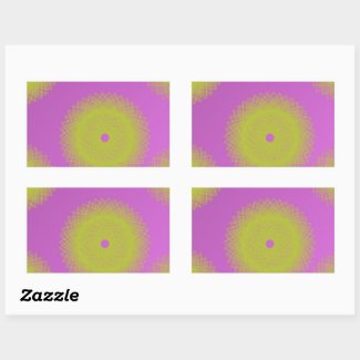 yellow moon purple abstract rectangular sticker