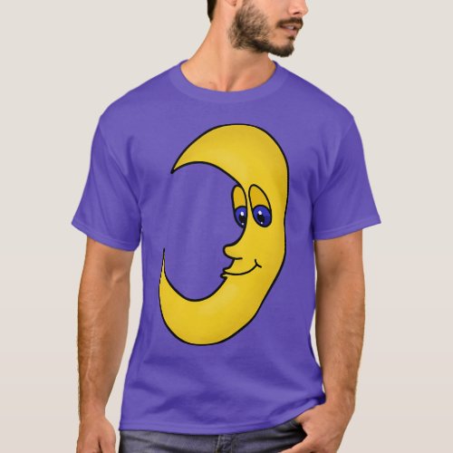 Yellow Moon With Blue Eyes T_Shirt
