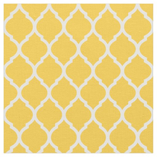 Yellow Moroccan Quatrefoil Fabric