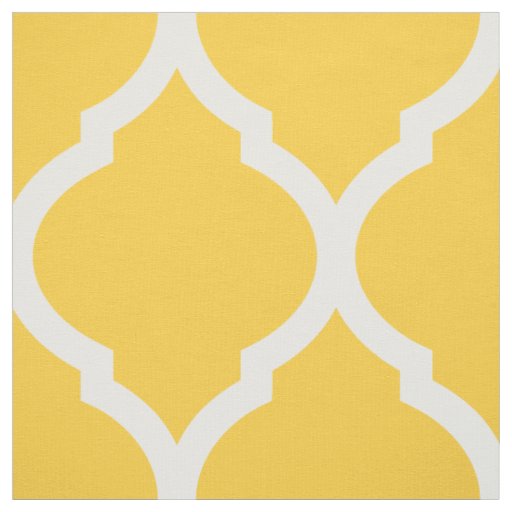 Yellow Moroccan Quatrefoil Large Scale Fabric