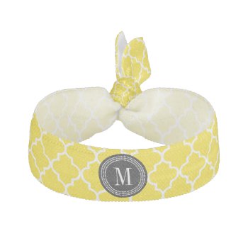 Yellow Moroccan Tiles Lattice Personalized Ribbon Hair Tie by Jujulili at Zazzle