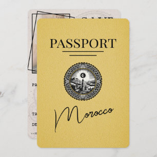 Yellow Morocco Passport Save The Date