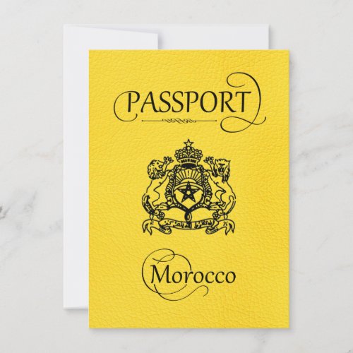 Yellow Morocco Passport Save the Date Card