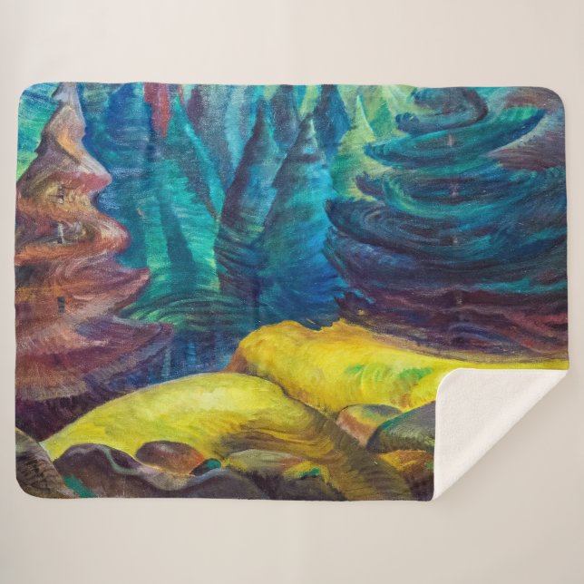 Yellow Moss | Emily Carr | Sherpa Blanket (Front (Horizontal))