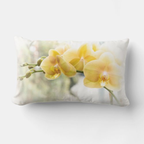 Yellow Moth Orchid in Sunshine Lumbar Pillow