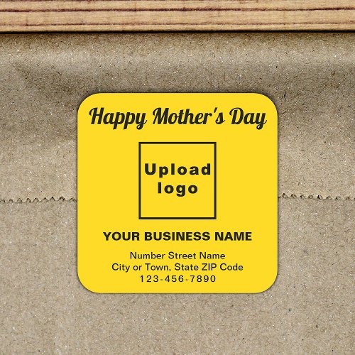 Yellow Mothers Day Business Square Sticker