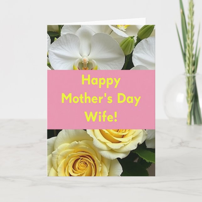 Yellow Mothers Day Wife Card (Front)