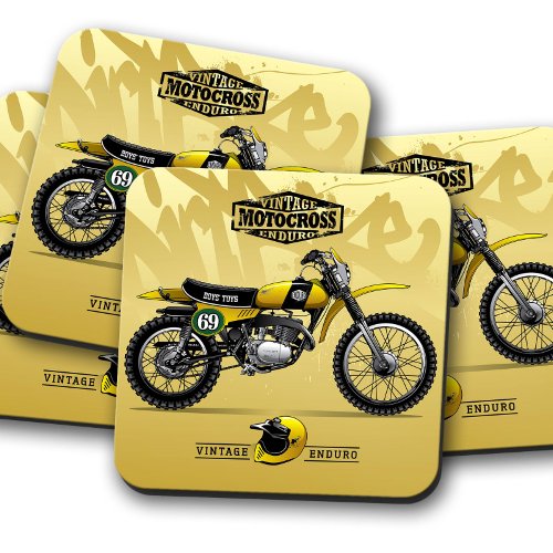 Yellow Motocross Coaster  Motocross Coaster Set