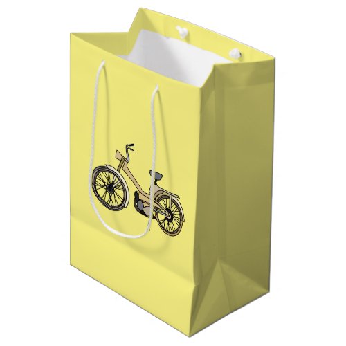 Yellow Motor Bike Illustration Medium Gift Bag