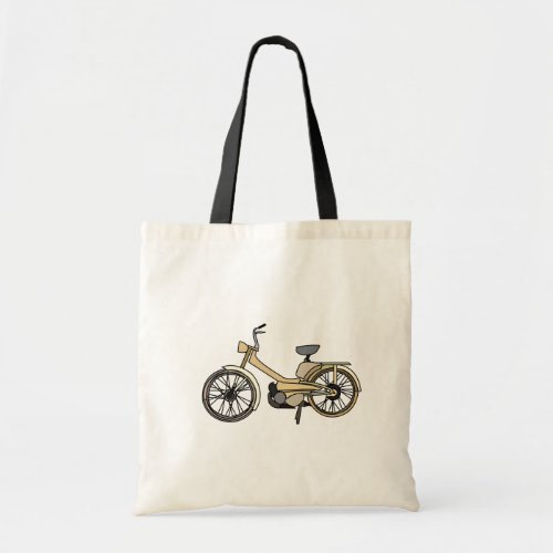 Yellow Motor Bike Illustration Tote Bag