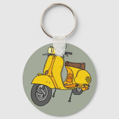 Yellow Motor Scooter Keychain
