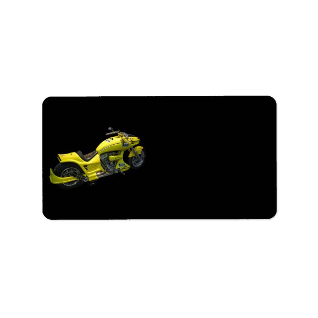 Yellow Motorcycle Address Label (Front)