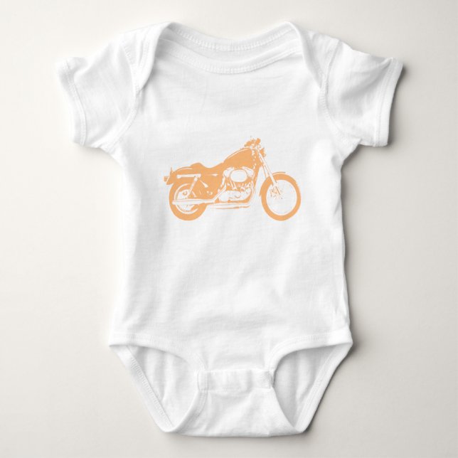 Yellow Motorcycle Baby Bodysuit (Front)