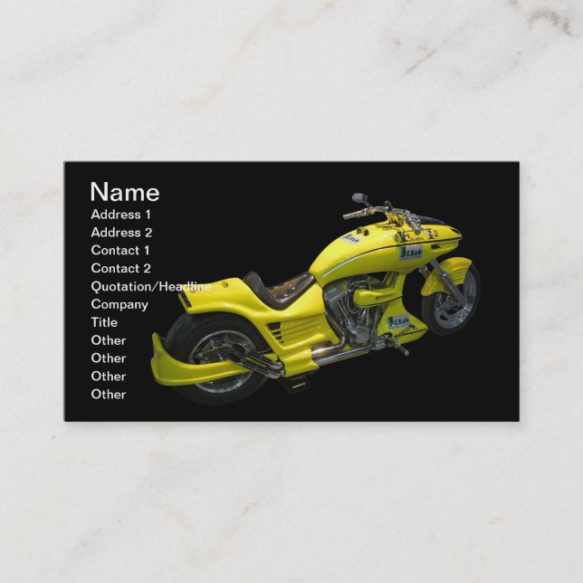 Yellow Motorcycle Business Card (Front)