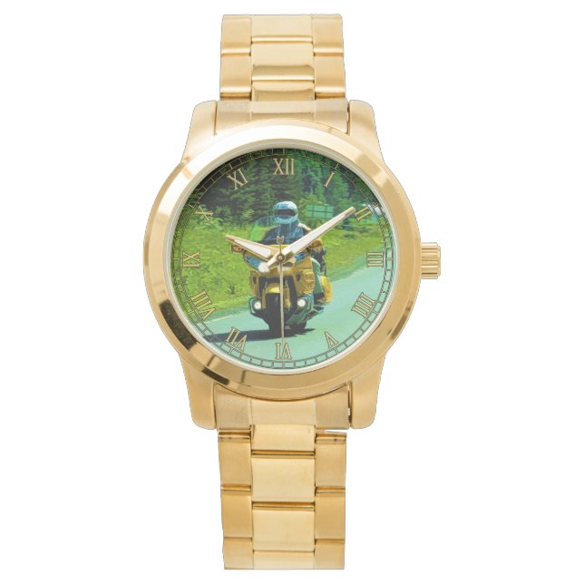 Yellow Motorcycle on the Highway #Gift Watch Range (Front)