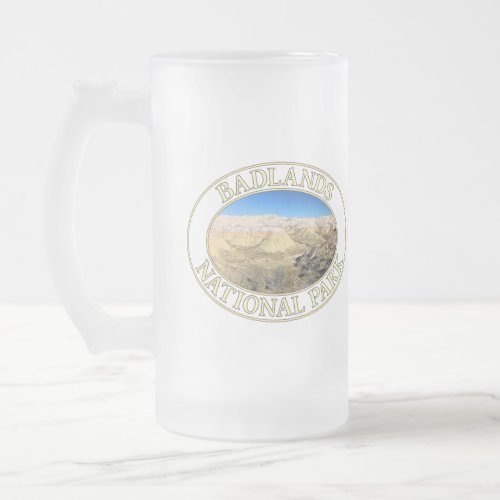 Yellow Mounds at Badlands National Park in SD Frosted Glass Beer Mug