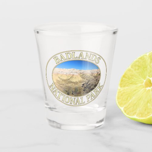 Yellow Mounds at Badlands National Park in SD Shot Glass