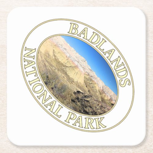 Yellow Mounds at Badlands National Park in SD Square Paper Coaster