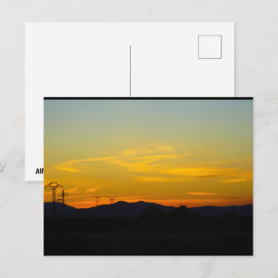 Yellow Mountain Sunset Landscape Postcard