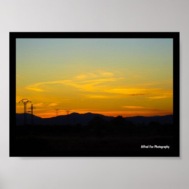 Yellow Mountain Sunset Landscape Poster (Front)