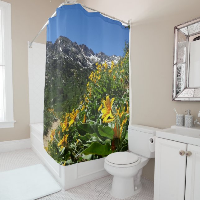 Yellow Mountain Wildflower Fine Art Shower Curtain (In Situ)