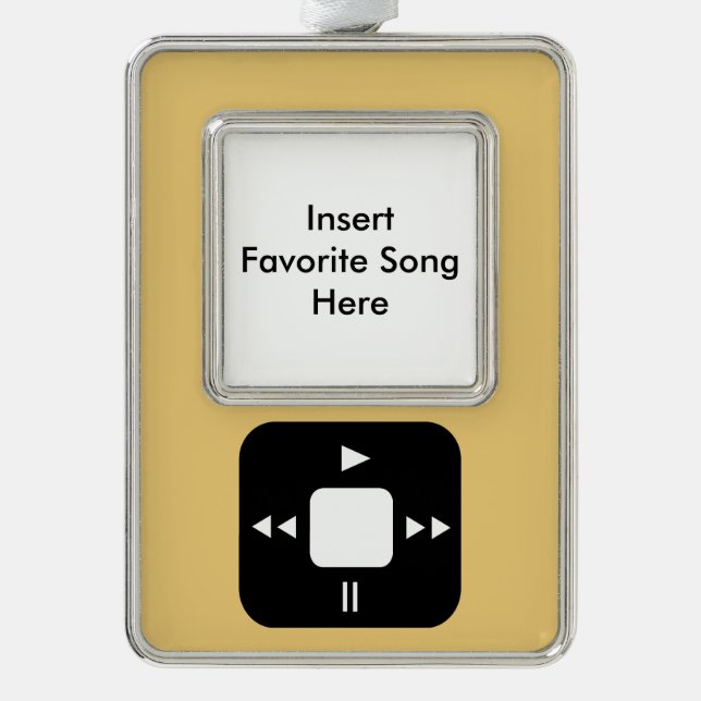 Yellow MP3 Player Ornament-Add Your Favorite Song! Christmas Ornament (Front)