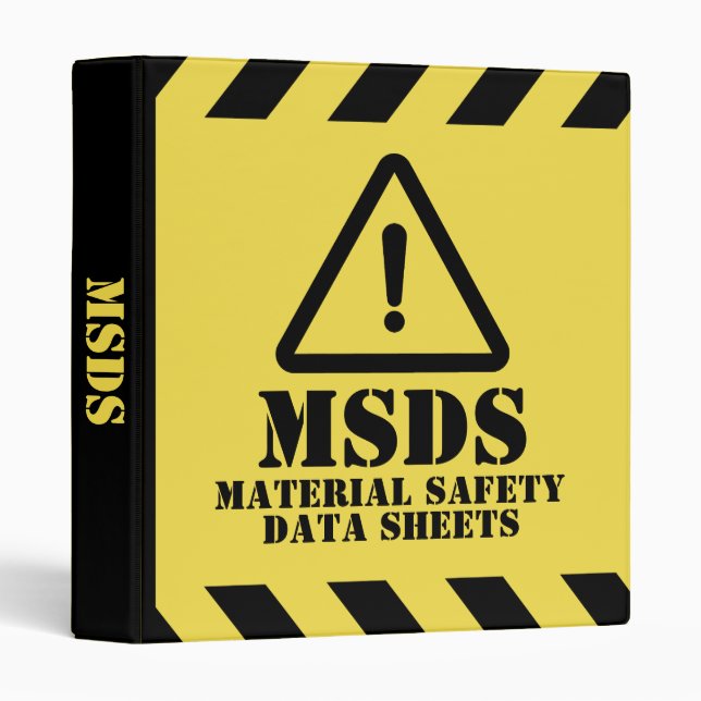 Yellow MSDS Material Safety Data Sheets Binder (Front/Spine)
