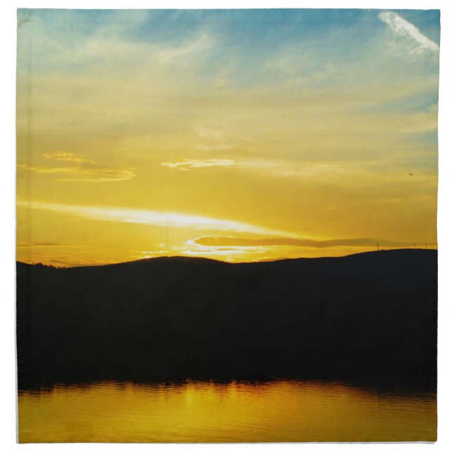 Yellow Mt Lake Sunset Napkin (Front)
