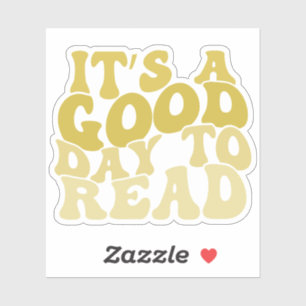 Yellow Multicolored It's A Good Day To Read Vinyl Sticker