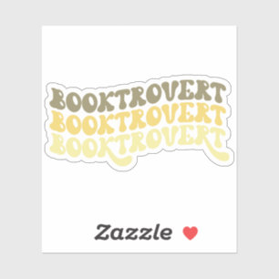 Yellow Multicolored Retro Booktrovert Vinyl Sticker