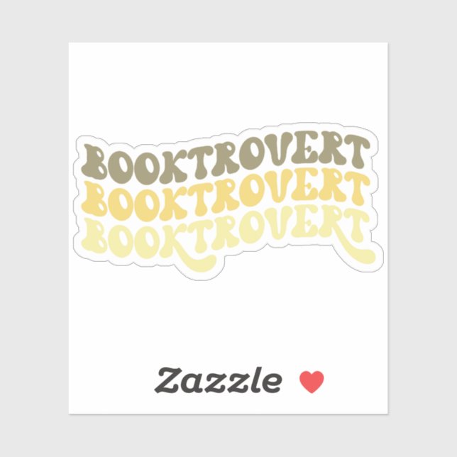 Yellow Multicolored Retro Booktrovert Vinyl Sticker (Sheet)