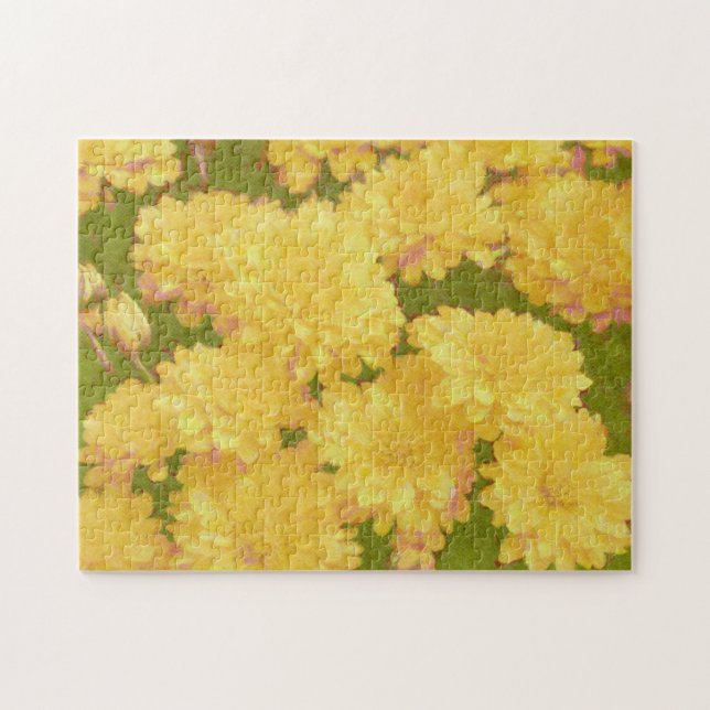 Yellow Mum Flower Art Puzzle (Horizontal)