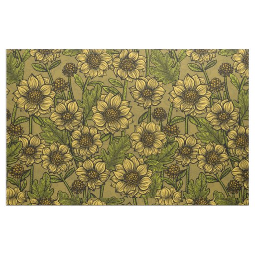 Yellow Mums Fabric