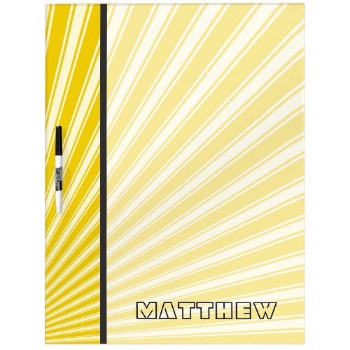 Yellow Munsell Color Stripe Funky Pattern Dry Erase Board
