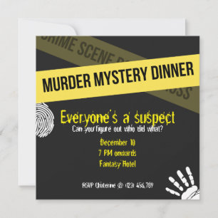 Yellow Murder Mystery Invitation
