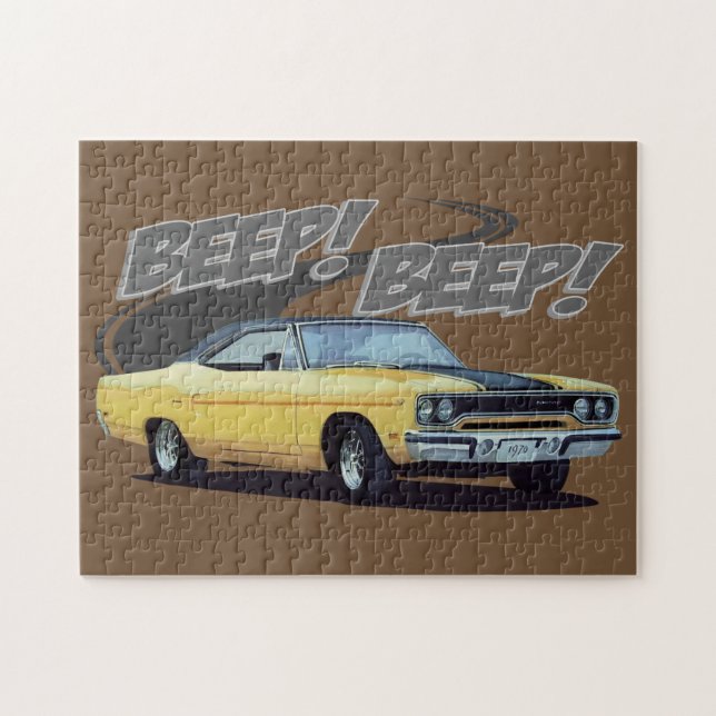 Yellow Muscle Car Bird Jigsaw Puzzle (Horizontal)