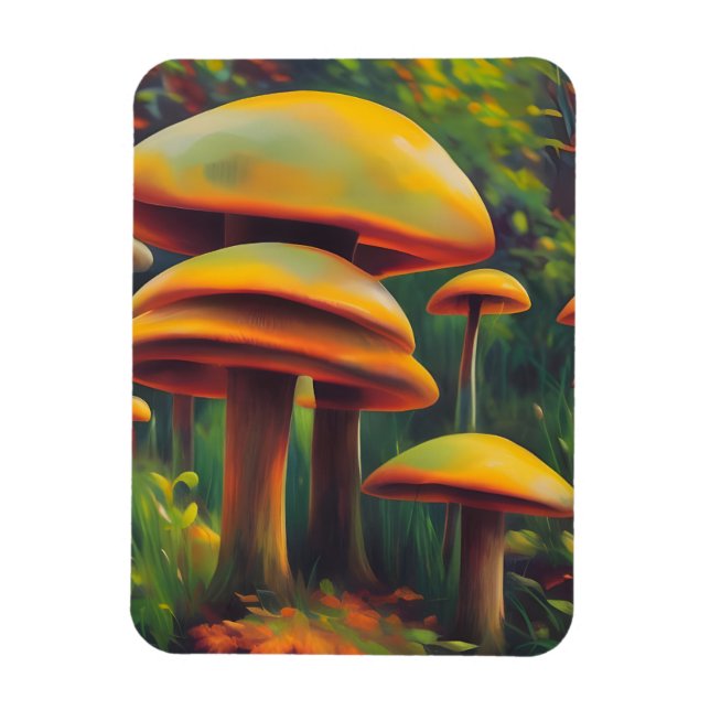 Yellow Mushrooms Magnet (Vertical)
