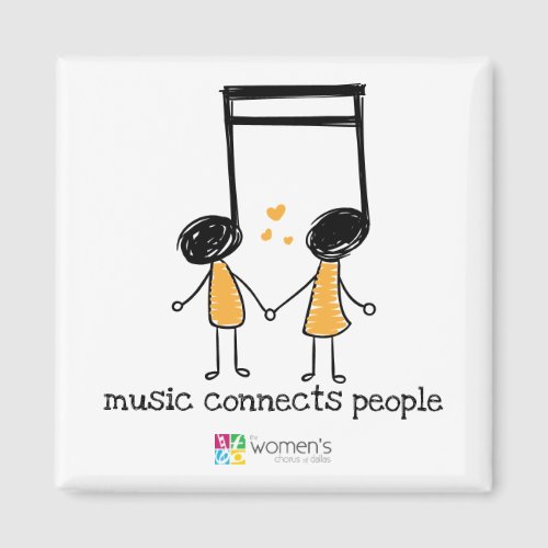 Yellow Music Connects People Magnet