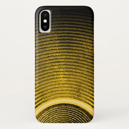 Yellow music speaker and sound waves iPhone x case