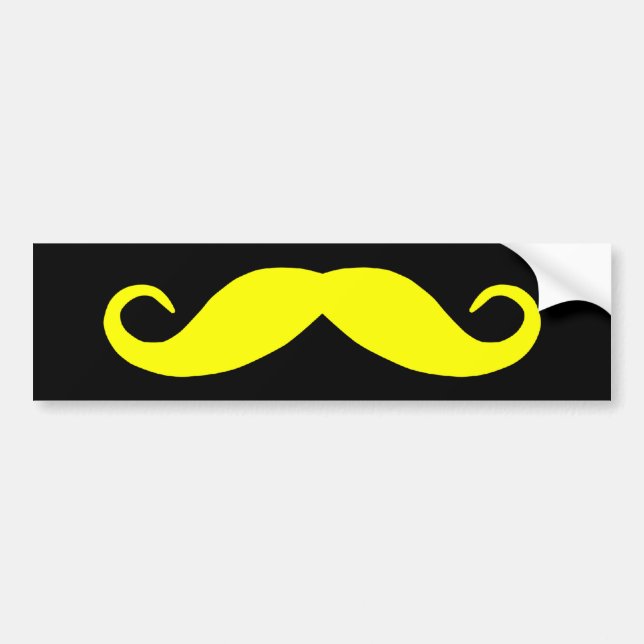 Yellow Mustache Bumper Sticker (Front)