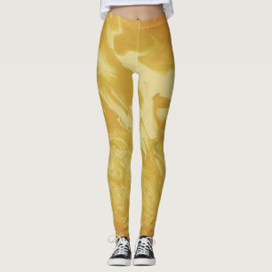 Yellow Mustard Abstract ,Modern Trendy  Leggings