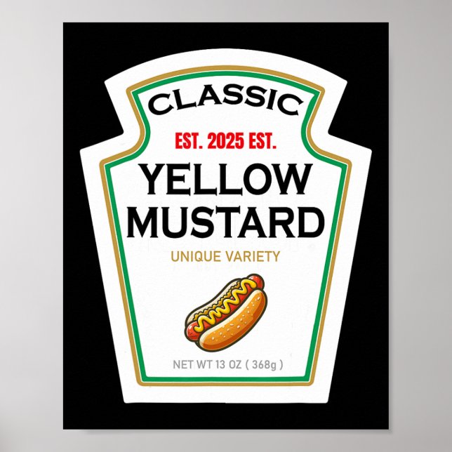 Yellow Mustard Diy Costume Matching Couples Groups Poster (Front)