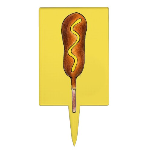 Yellow Mustard Hot Corn Dog Corndog Carnival Food Cake Topper
