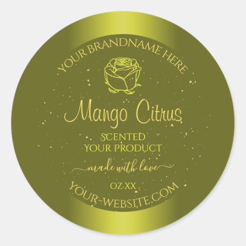 Yellow Mustard Product Labels Gold Glitter Floral