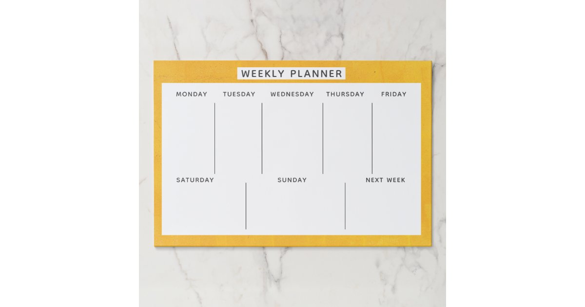 Weekly calendar watercolor floral large paper pad