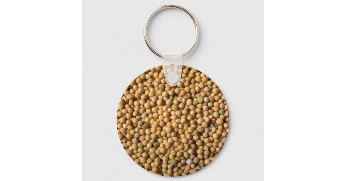 Yellow mustard seeds keychain Zazzle