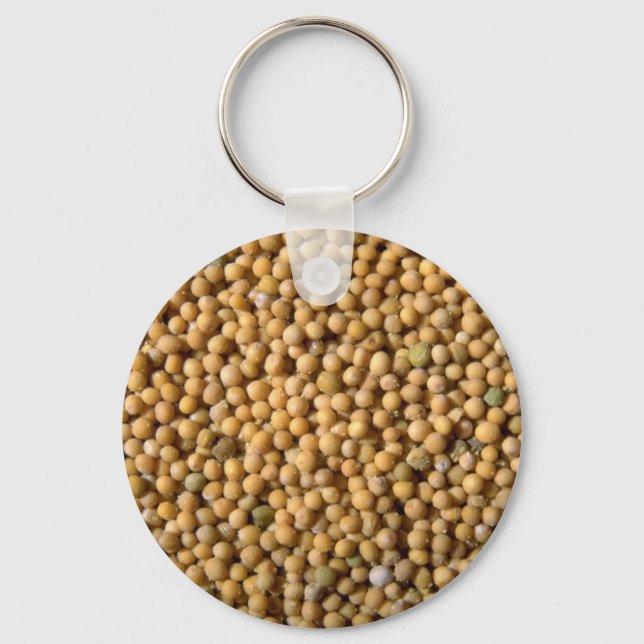 Yellow mustard seeds keychain (Front)