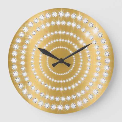 Yellow Mustard Vip Gray Silver Diamond Infinity Large Clock