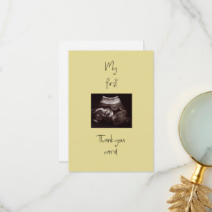 Yellow My 1st Baby Gift Funny Thank You Card