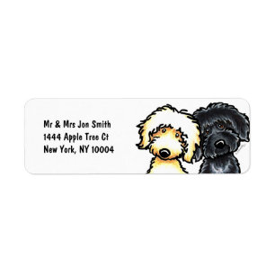 Yellow n Black Labradoodle Label